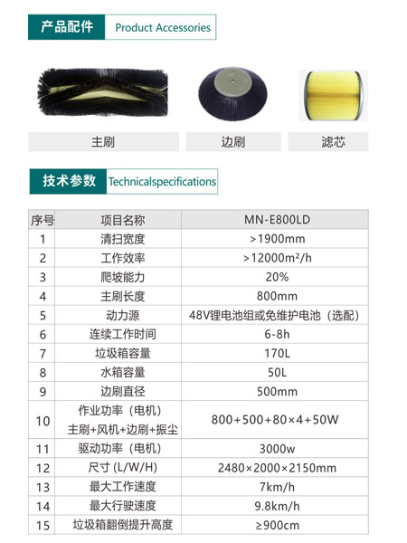 新型全封闭自卸式湟源扫地机MN-E800LD